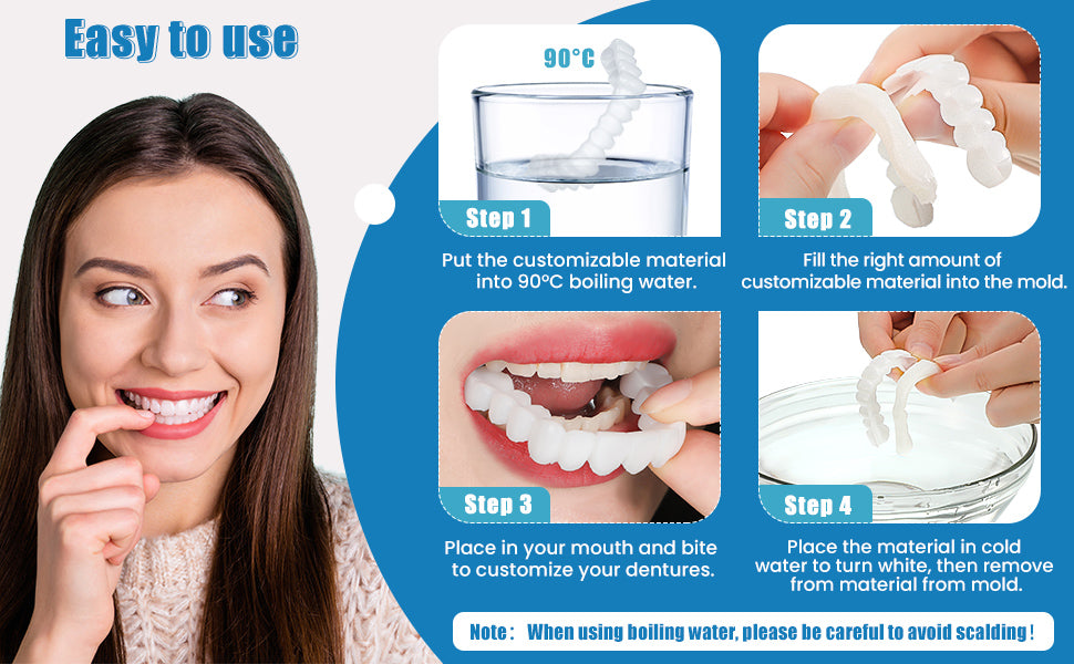 1 Pair Snap on Teeth Veneers for Men and Women