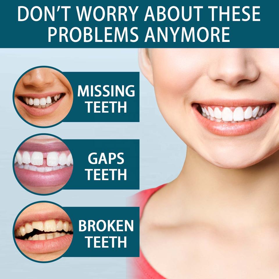 EELHOE Teeth Braces Adjustable Snap on Smile Teeth Veneers