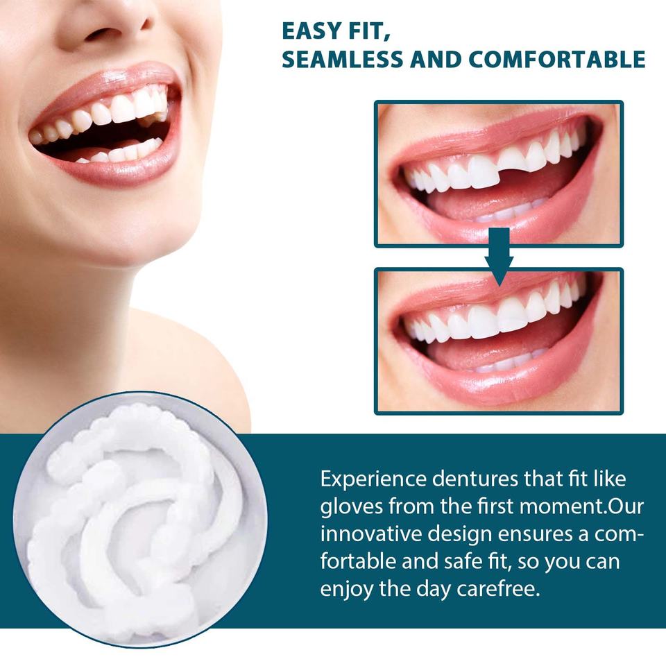 EELHOE Teeth Braces Adjustable Snap on Smile Teeth Veneers