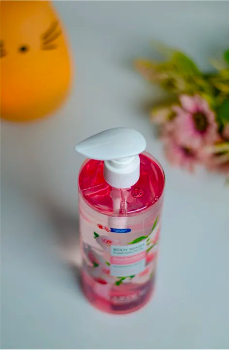 Yardlie Organic Body Wash - Peach & Rose | Extra Hydrating | 500ml | Bio-Organic & Gentle Cleanser