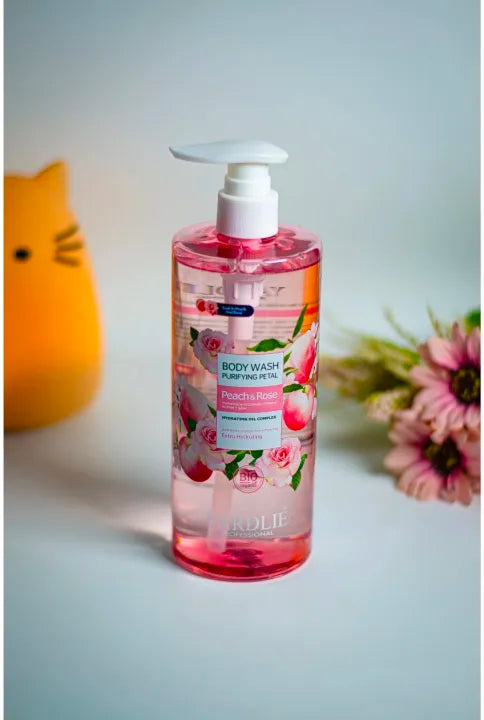 Yardlie Organic Body Wash - Peach & Rose | Extra Hydrating | 500ml | Bio-Organic & Gentle Cleanser