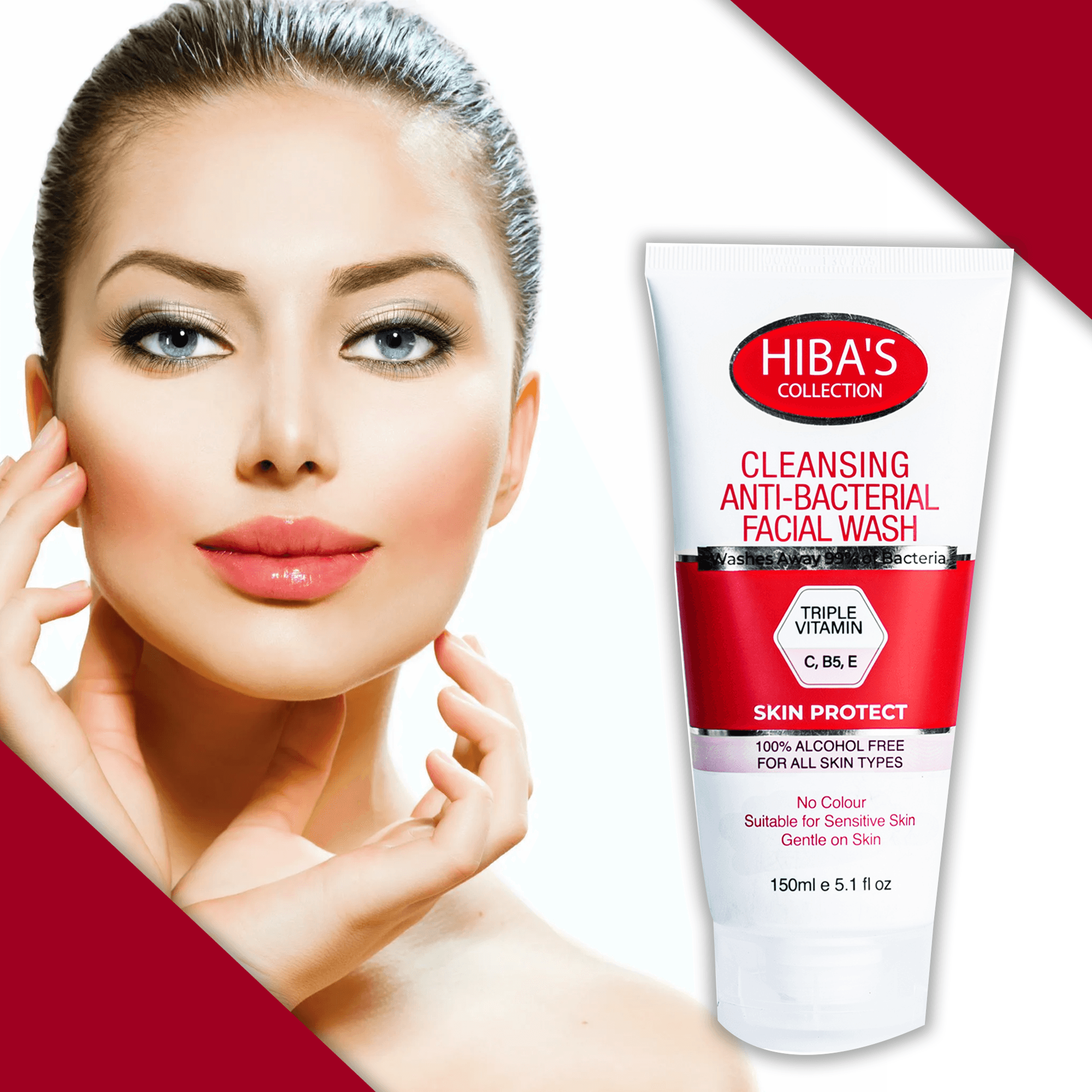 Hiba's Collection(Cleansing Anti-Bacterial) Facial Wash 150ml