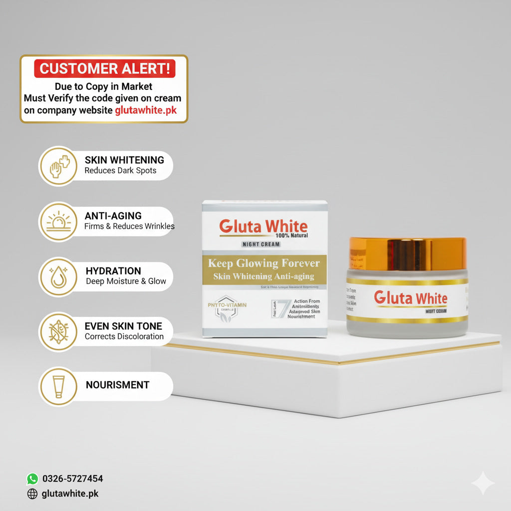 Gluta White Cream for Face Whitening & Brightening